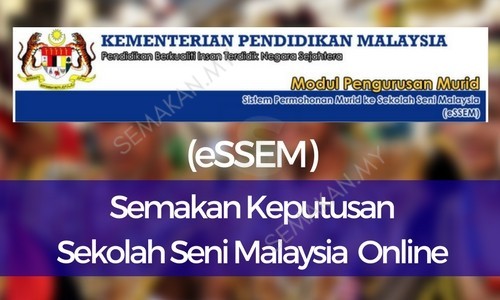 Semakan Keputusan Sekolah Seni Malaysia 2019