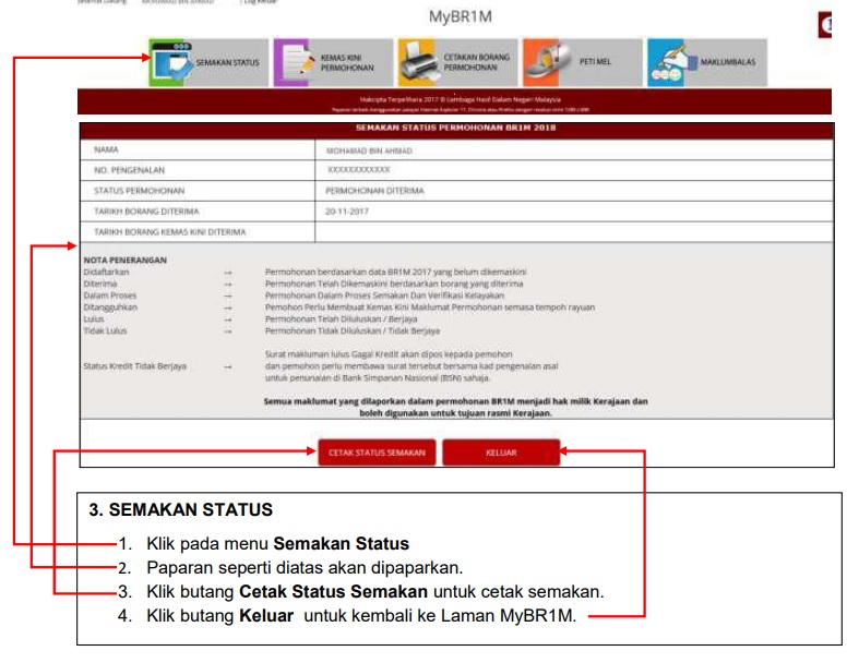 Semakan BR1M 2018 Keputusan Permohonan & Rayuan - Semakan.my