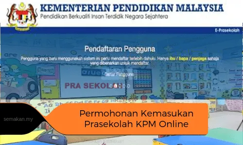Pendaftaran Kemasukan murid ke Prasekolah 2019 KPM Online Permohonan Kemasukan Prasekolah