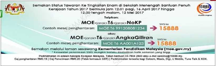 Semakan keputusan Tawaran Tingkatan 6 2018/ 2019 Online Semakan Tawaran Tingkatan 6 2018/ 2019 Online