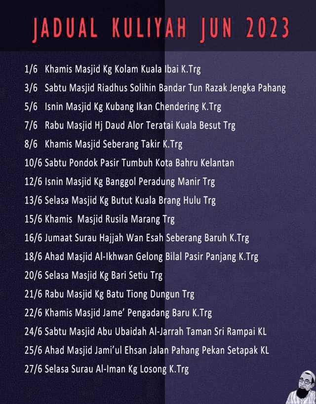 jadual-kuliyah-uai-jun-2023