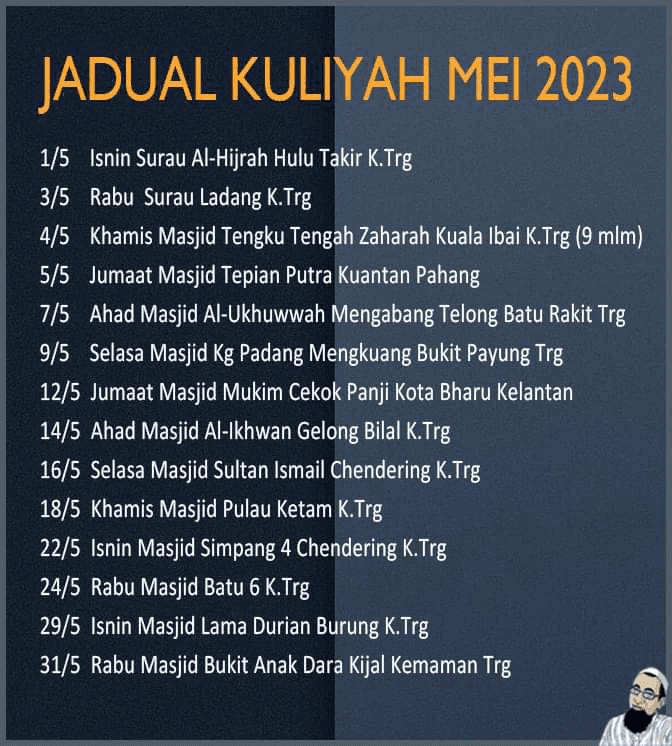 jadual-kuliyah-mei-2023