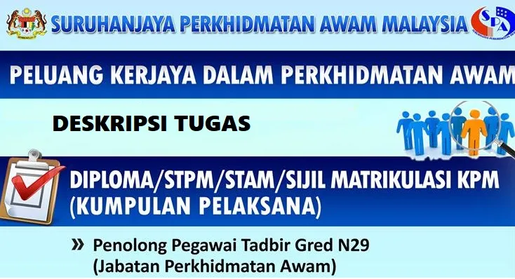 Deskripsi Tugas Penolong Pegawai Tadbir Gred N29