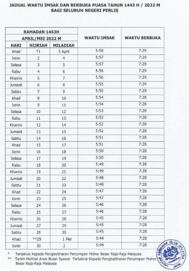 Waktu 2022 selangor jadual solat Waktu Solat