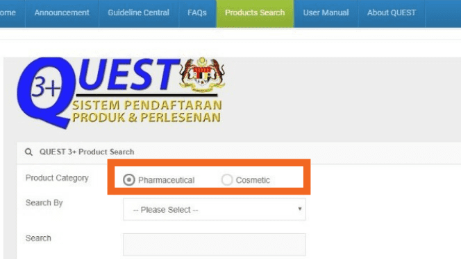 Semakan No Pendaftaran Produk