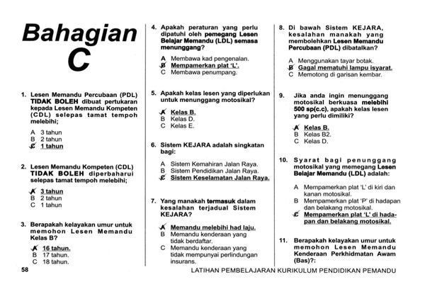 Contoh Soalan Ujian Komputer Lesen Memandu Ujian Kpp Jpj