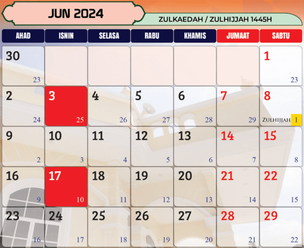 Kalendar Islam 2025 Tarikh Penting 1445 1446H Di Malaysia